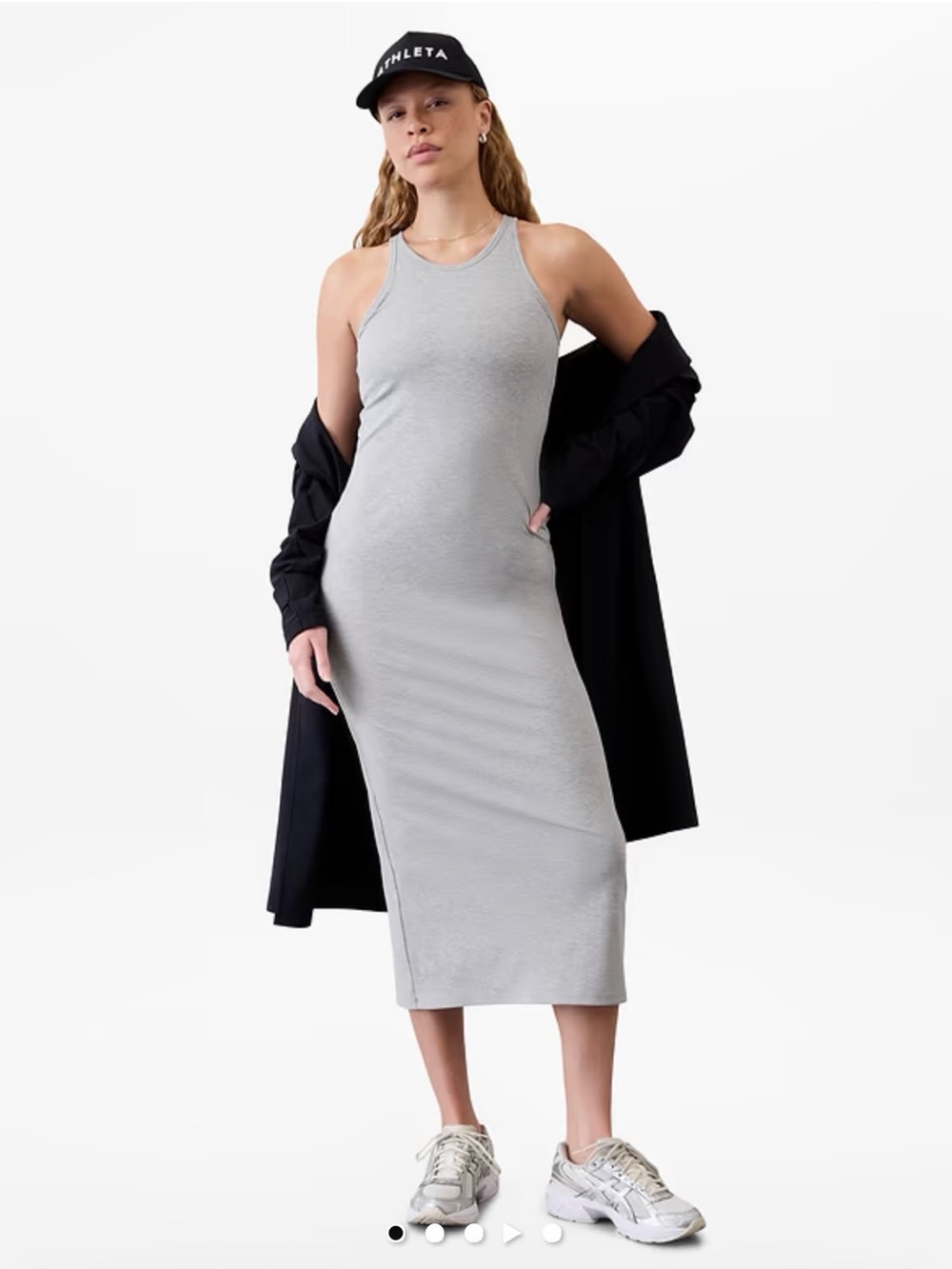 Athleta Signature Rib Maxi Dress — Grey Heather, Size S